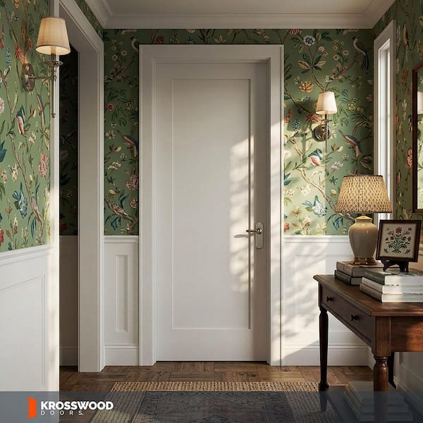 Krosswood Doors 24 in. x 80 in. Shaker 1-Panel Primed Left-Hand