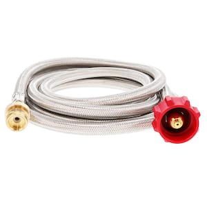 10 ft. 1 lb. to 20 lbs. Steel Braided Propane Adapter Hose Converter