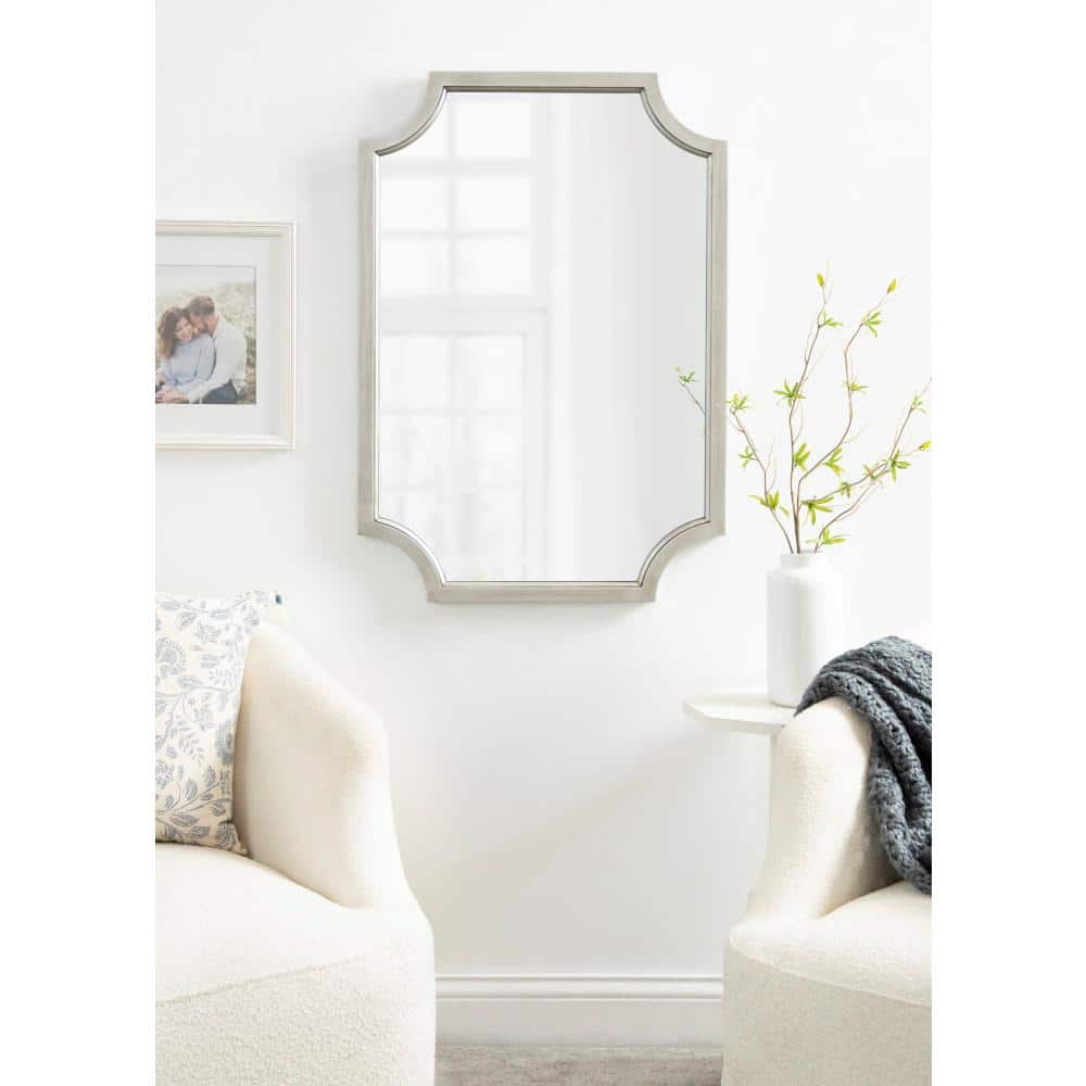 Hogan 24x36 Antique Silver Wood Framed Decorative Wall Mirror