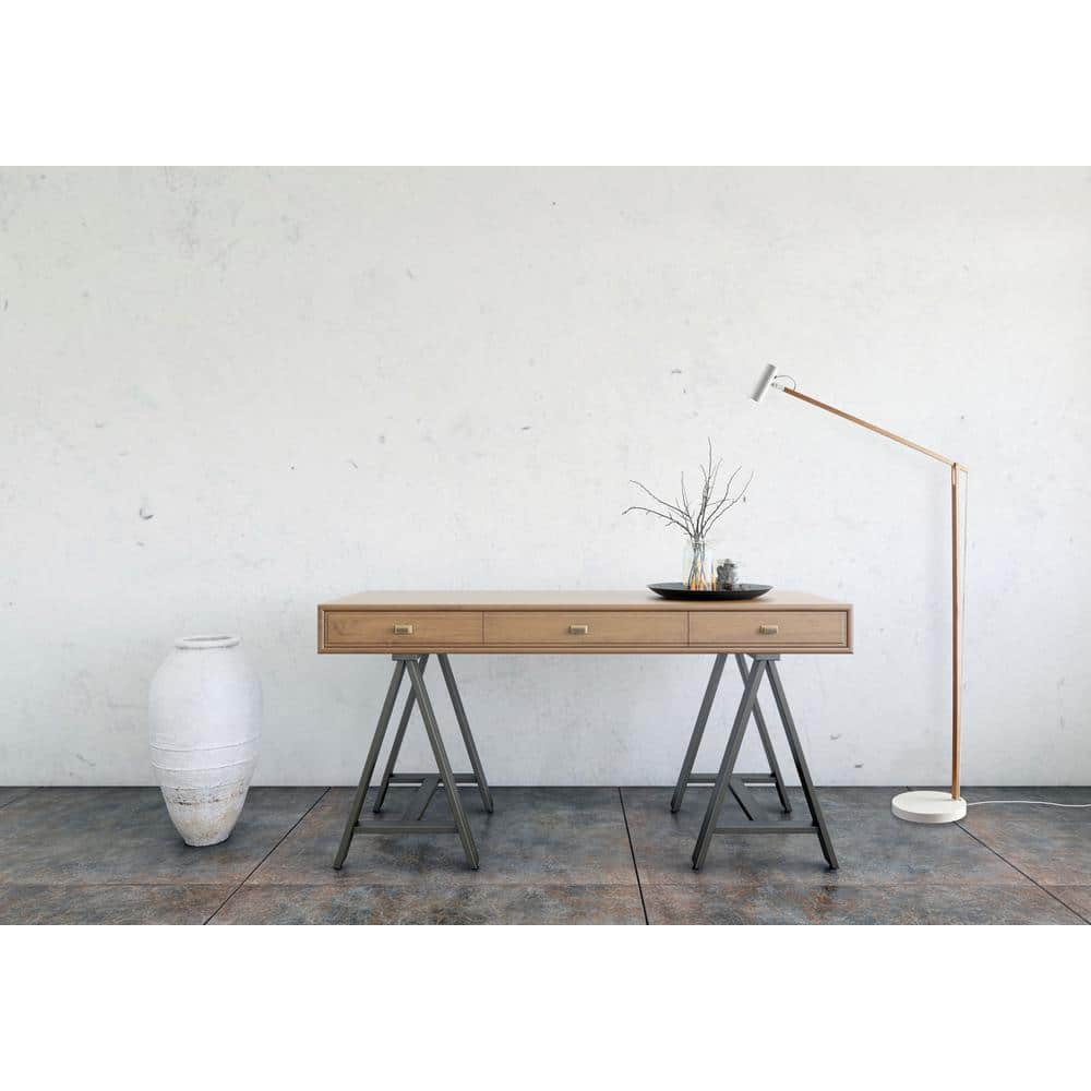 Crane Chic Natural Ash & Matte White 60.5'' LED Floor Lamp