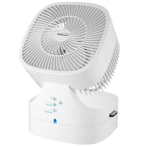 8 in. 3-Speed Oscillating Desktop Fan with Remote Control in White