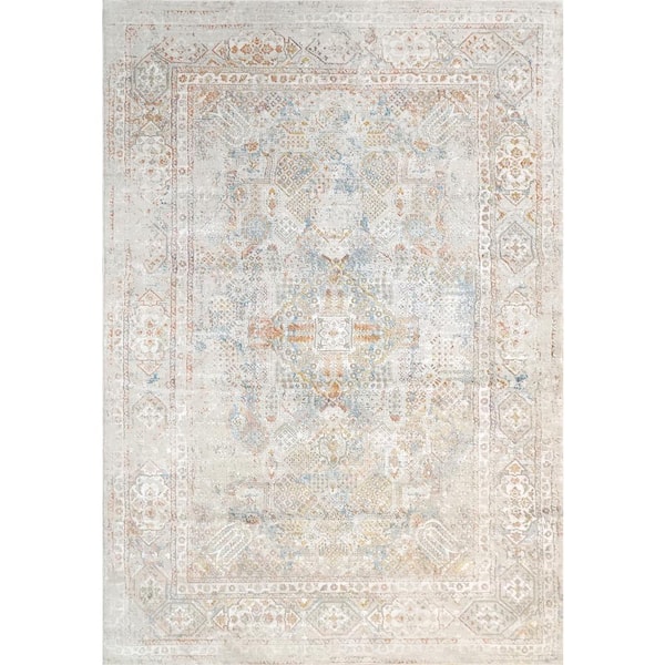 Dynamic Rugs Valley Grey/Red 7 ft. 10 in. x 10 ft. 10 in. Traditional Viscose Area Rug