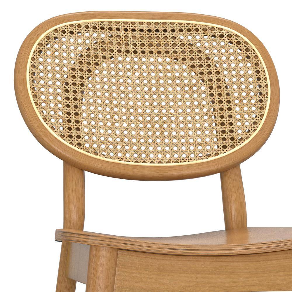 Rachel Natural Rattan and Beech Wood Side Chair Set