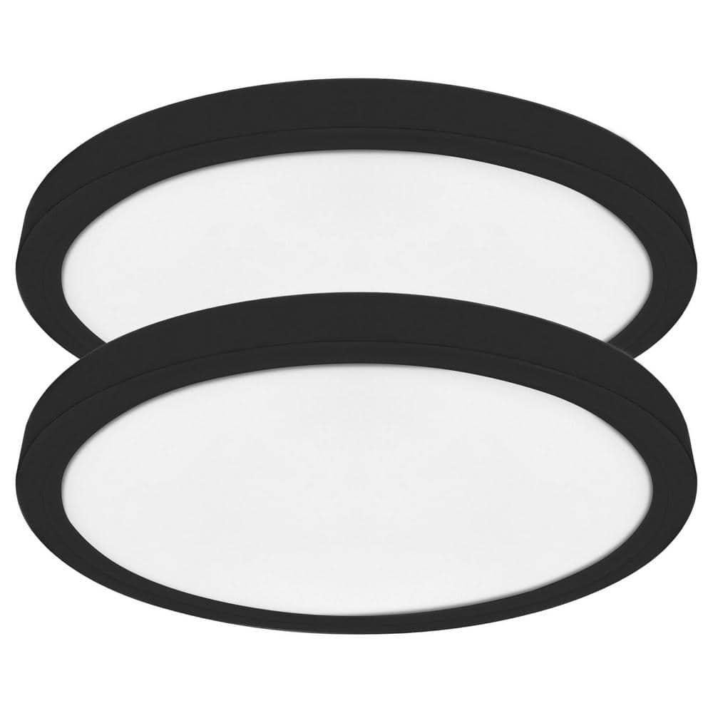 5 in. Black Modern Flush Mount Ceiling Light Fixture LED Integrated 12-Watt 800LM 5CCT 2700K-5000K Dimmable 2-Pack price history on PriceWatchPro