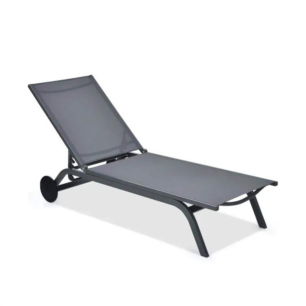 Single Fabric Outdoor Recliner in Gray