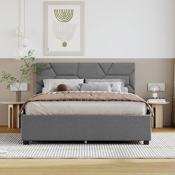 Cushion bed frame 2024 with storage