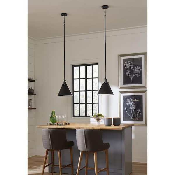 Progress Lighting Hinton 1-Light Matte Black Industrial Pendant