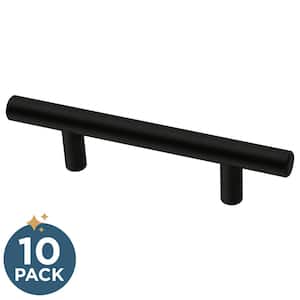 Simple Bar 3 in. (76 mm) Matte Black Cabinet Drawer Pull (10-Pack)