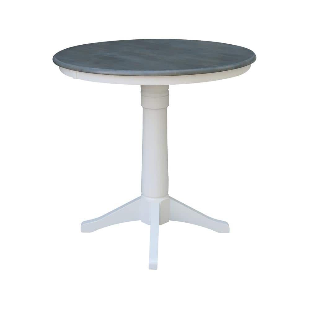 Heather Gray and White Solid Wood Counter Height Dining Set