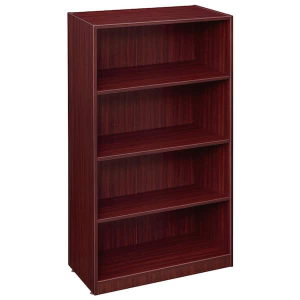 Regency 47 in. Mahogany Wood 4-shelf Standard Bookcase with Adjustable Shelves