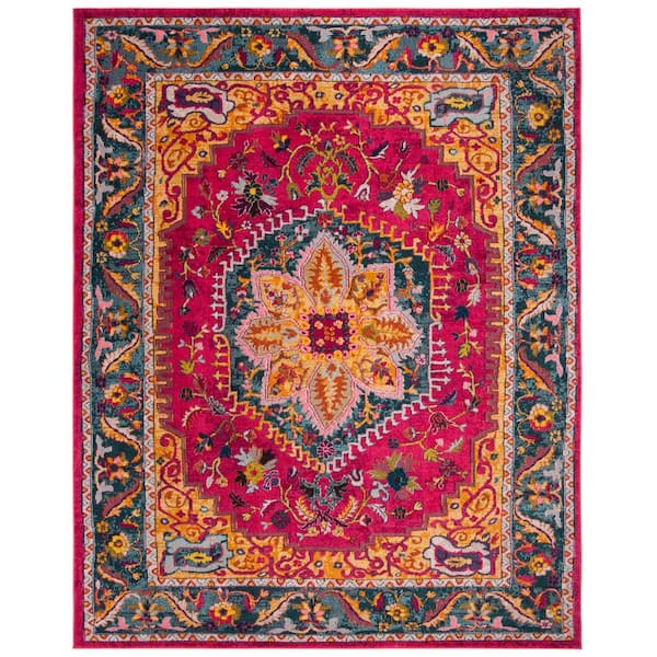 SAFAVIEH Phoenix Fuchsia/Blue 8 ft. x 10 ft. Border Area Rug