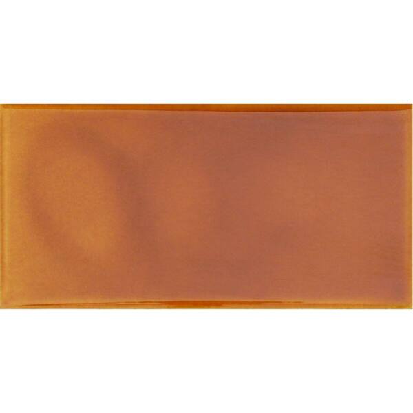 Solistone Hand-Painted Tangerine Orange 3 in. x 6 in. Glazed Ceramic Wall Tile (1.25 sq. ft. / case)