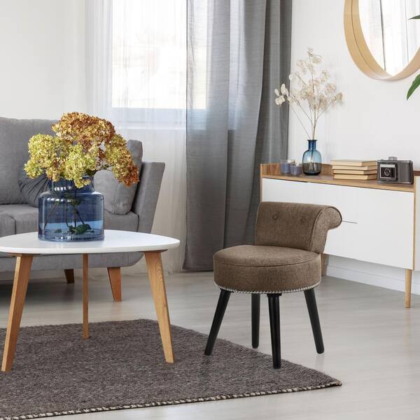 solid wood vanity stool