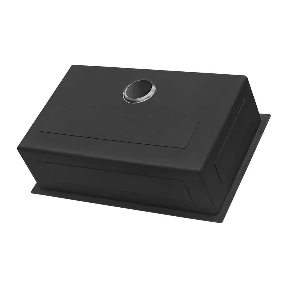 Ruvati 35-Inch Matte Black Stainless Steel Single Bowl Kitchen Sink