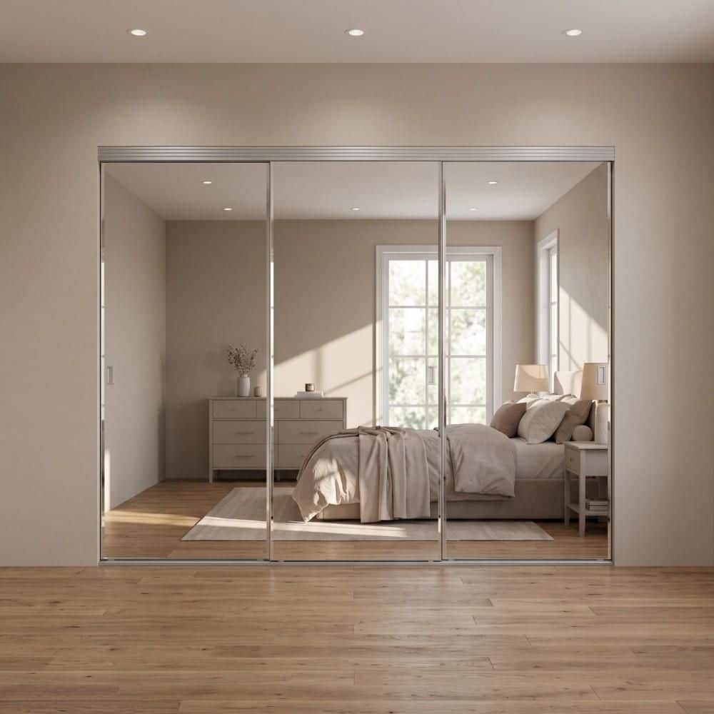 Impact Plus 108 in. x 96 in. Beveled Edge Backed Mirror Aluminum
