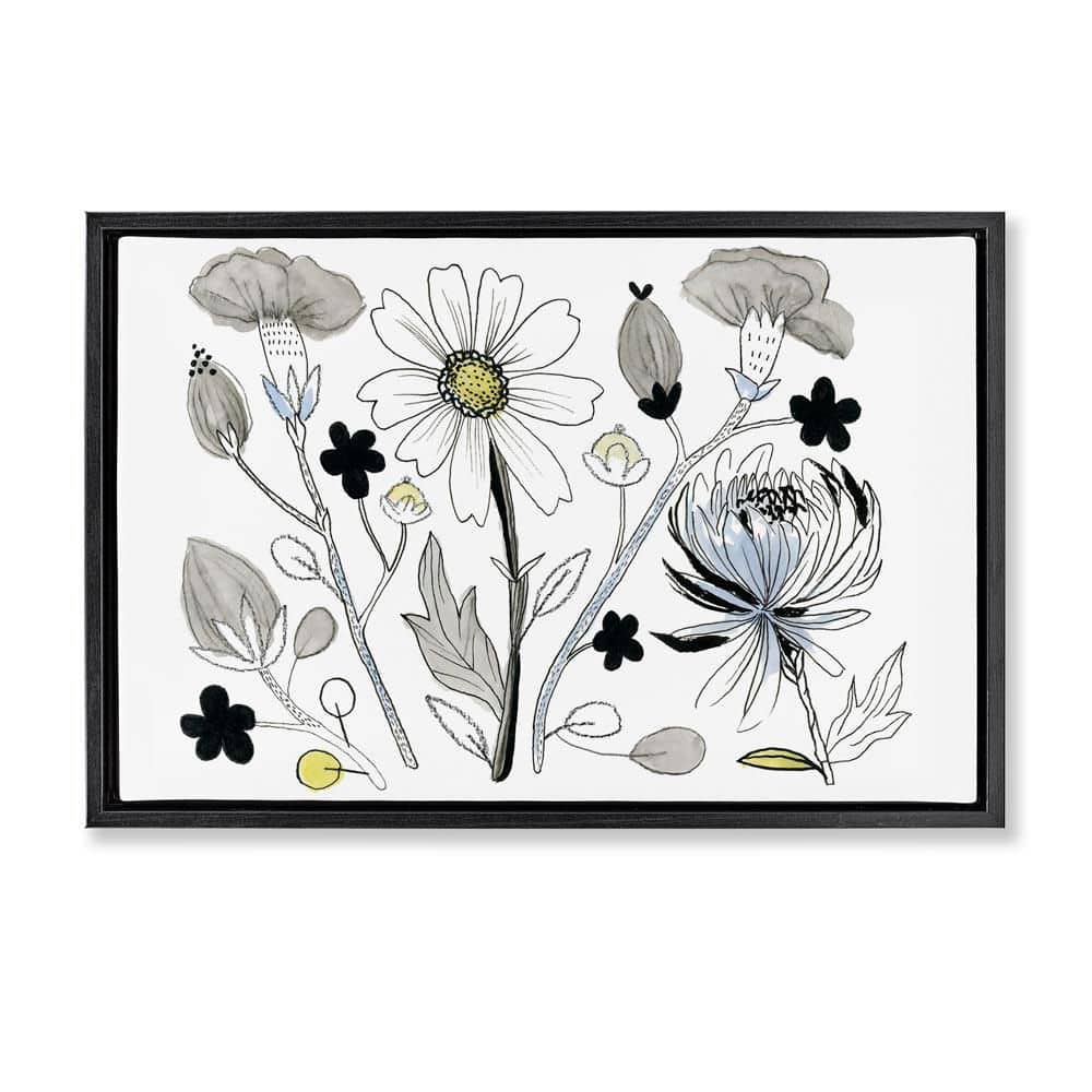 Simple Drawn Nature Sprigs by Ashley Davis Black Floater Frame Nature Graphic Art Print 17 in. x 25 in. price history on PriceWatchPro