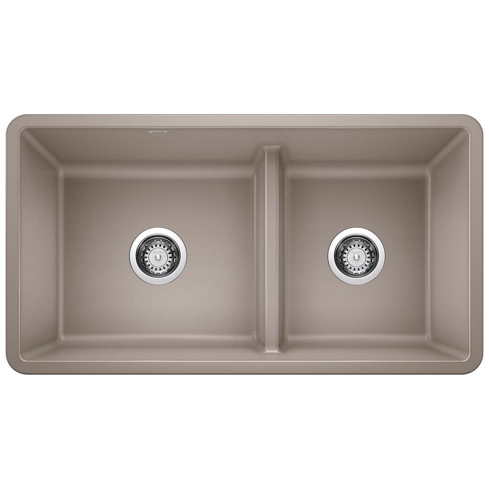 PRECIS Undermount Granite Composite 33 in. 60/40 Double Bowl Kitchen Sink w