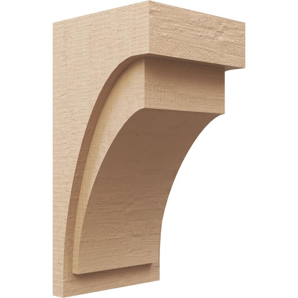 Ekena Millwork 12 in. x 24 in. x 12 in. Wide Rivera Rough Cedar Woodgrain TimberThane Corbel, Primed Tan