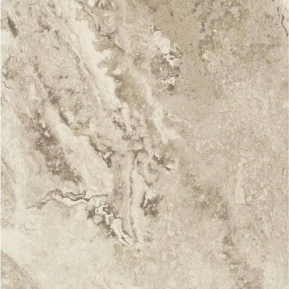 TrafficMaster Take Home Sample - Light Travertine Low Gloss 3 MIL Groutable Peel and Stick Luxury Vinyl Plank Flooring - 7 in x 7 in
