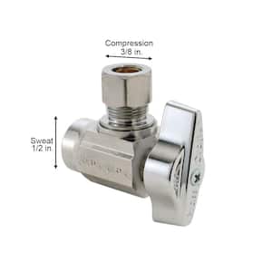 1/2 in. Sweat Inlet x 3/8 in. Compression Outlet 1/4-Turn Angle Ball Valve
