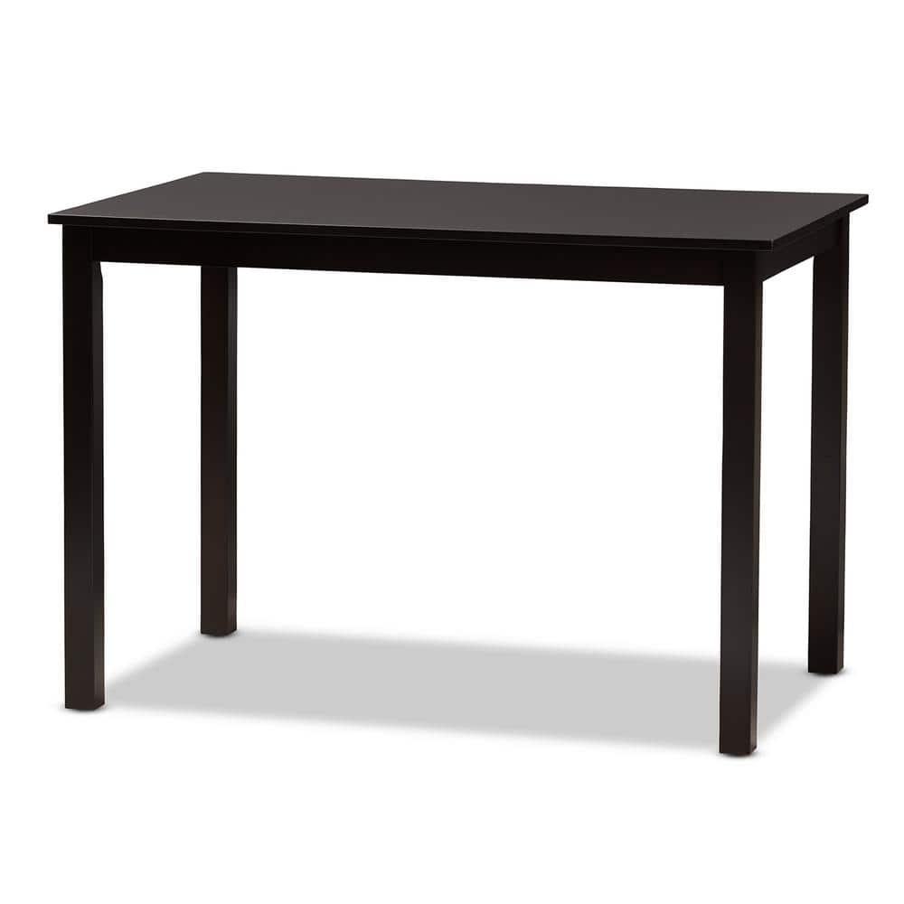 Adley Dark Brown and White Faux Leather 5-Piece Dining Set