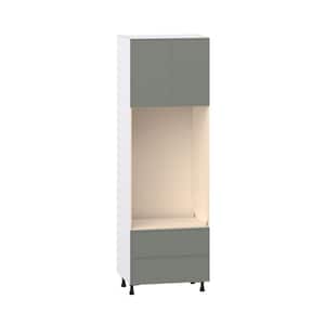 Fairview 30 in. W x 24 in. D x 94.5 in. H Slim Shaker Assembled Pantry Micro/Oven Combo Kitchen Cabinet in Moss Green