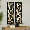 Litton Lane Metal Black Abstract Wall Decor with Black Backing (Set of ...