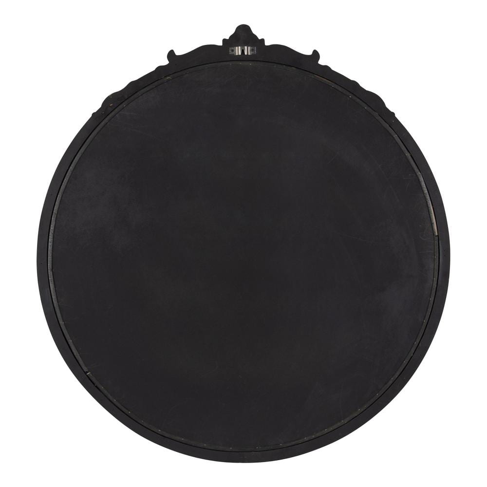 Elegant Gold Round 33" Baroque-Inspired Vanity Mirror