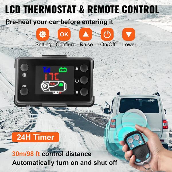 VEVOR Diesel Parking Heater 3KW 12-Volt Diesel Air Heater Double Mufflers  with LCD Thermostat for RV Boats Car Bus Caravan ZCJRQ12V3KWSXYQB1V0 - The  Home Depot