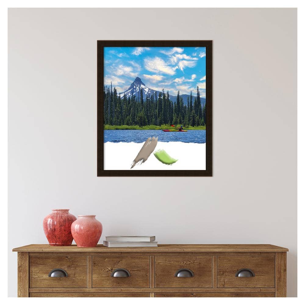 Espresso Brown Satin Wood Single Photo Frame 26" x 22"