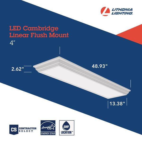 lithonia lighting fmfl 30840 caml led cambridge linear flush mount