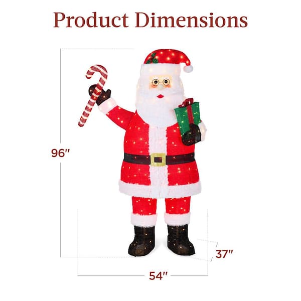 Best Choice Products 96 in. LED Pop-Up Outdoor Santa Claus
