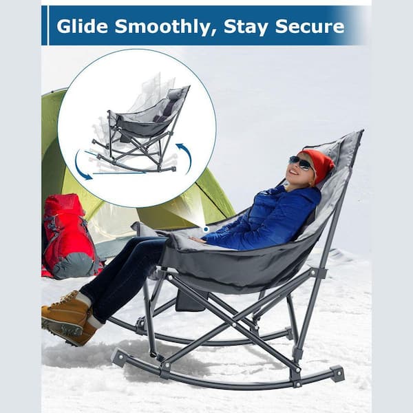 SEEUTEK Oversized Heated Camping Chair-XL Rocking Chair with 3