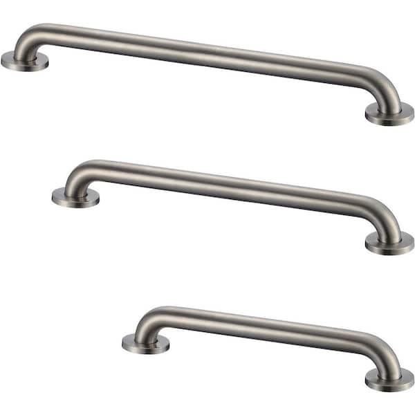 Stainless Steel Grab Bar Set for Restrooms 1.5 Diameter x 18, 36, 42 Concealed Screw Pack of 3