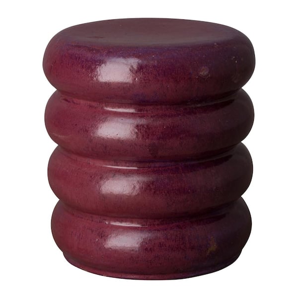 Emissary Torus Eggplant Purple Ceramic Garden Stool-CV12130EP - The ...