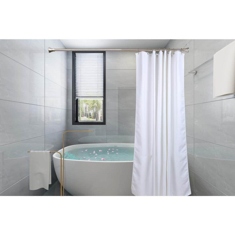 Brushed Nickel Double Roller Ball Shower Curtain Hooks