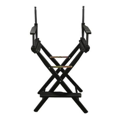 30 in. Director's Chair Black Solid Wood Frame