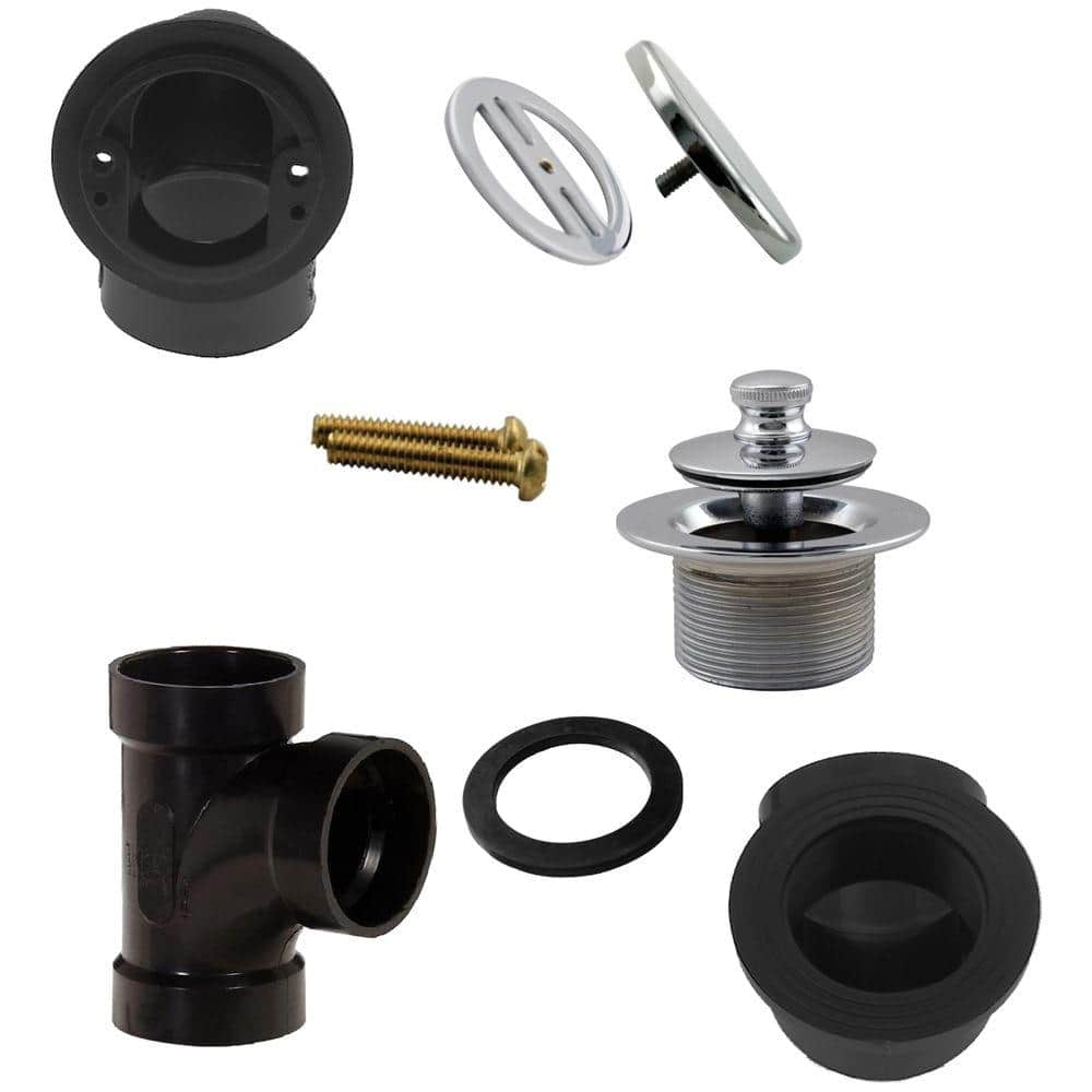 Illusionary Overflow, Sch. 40 ABS Plumbers Pack with Lift and Turn Bath Dra