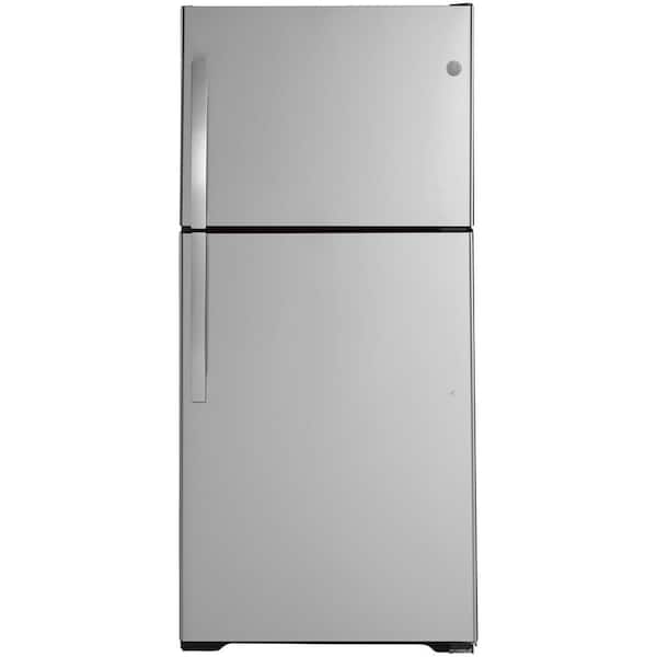 GE 19.2 Cu. Ft. Top Freezer Refrigerator in Fingerprint Resistant Stainless Steel, Garage Ready