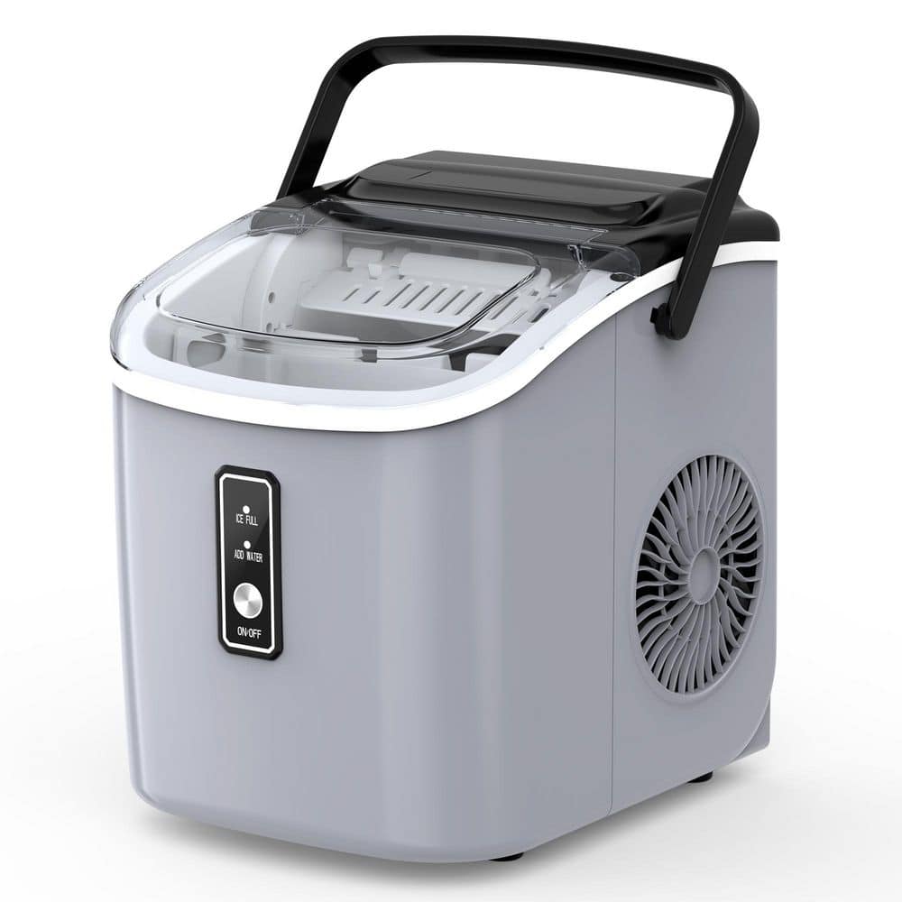 9.4 in. 26. 5 lb. /24H Bullet Ice Countertop Portable Ice Maker w/ Basket and Scoop in Grey, 9-Cubes/6Mins Auto-Cleaning price history on PriceWatchPro