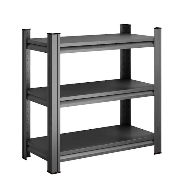 3 Tiers Metal Adjustable Garage Storage Shelving Unit in Black for Home, Garage (31.5 in. W x 31.5 in. H x 13.7 in. D)