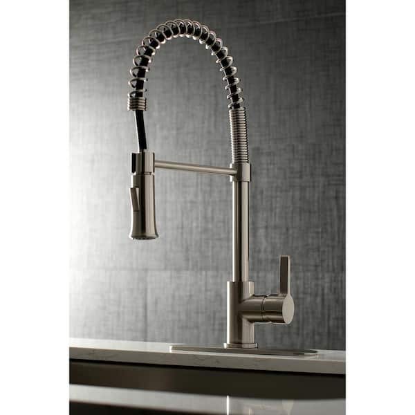 Continental Single-Handle Pull-Down Sprayer Kitchen Faucet in Brushed Nickel