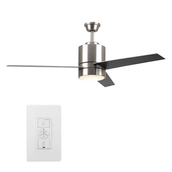 CARRO Ranger 52 in. Integrated LED Indoor Silver Smart Ceiling Fan with Light Kit and Wall Control, Works w/Alexa/Google Home