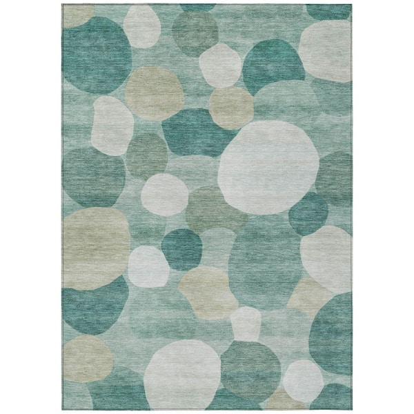 Chantille Machine Washable Indoor/Outdoor Abstract ACN2375 Teal 3 ft. x 5 ft. Area Rug