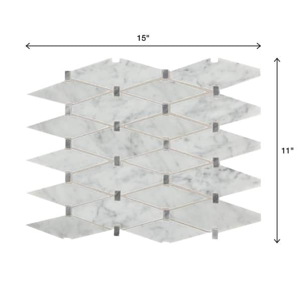 Premier Accents Eclipse Gray Diamond 11 in. x 15 in. x 8 mm Stone Mosaic Floor and Wall Tile (0.94 sq. ft. / piece) Premier Accents Eclipse Gray Diamond 11 in. x 15 in. x 8 mm Stone Mosaic Floor and Wall Tile (0.94 sq. ft. / piece)