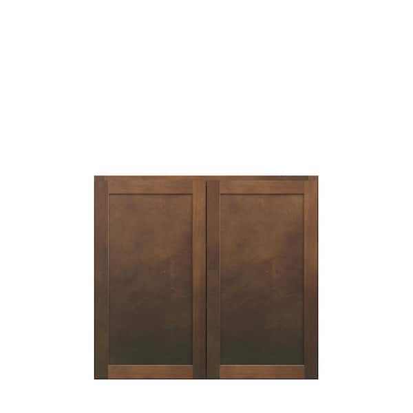 Amherst Shaker 30 in. W x 30 in. H x 12 in. D in Walnut Plywood Assembled Wall Cabinet