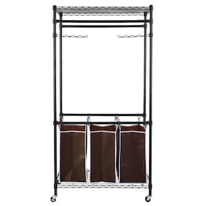 Black Iron Clothes Rack 35.44 in. W x 73.23 in. H