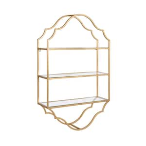 Leanna 20.00 in. W x 6.00 in. D Gold Metal Accent Shelf Decorative Wall Shelf