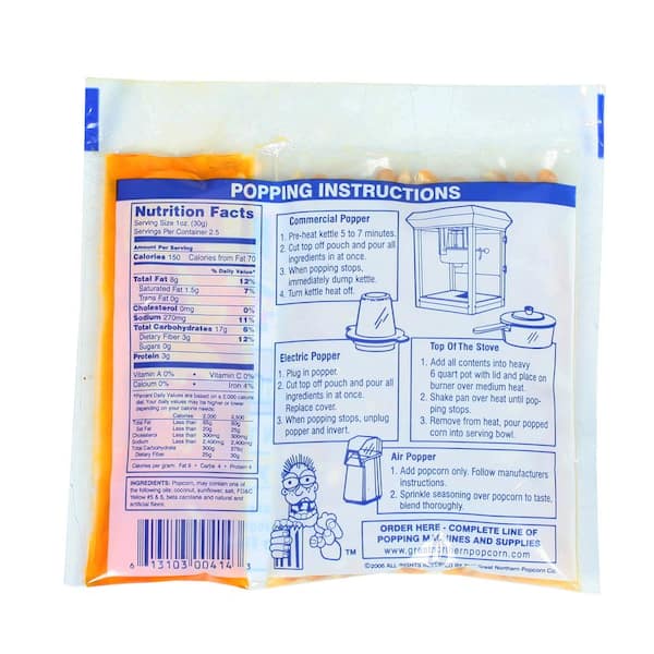 Great Northern Popcorn 8 oz. Popcorn Portion Packs - Case of 24