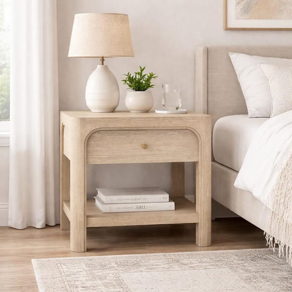 Solano 1-Drawer Nightstand Bedside Table Weathered Mango